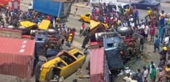 40-Foot Container Truck Crashes in Lagos, One Dead, Five Injured
