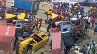 40-Foot Container Truck Crashes in Lagos, One Dead, Five Injured