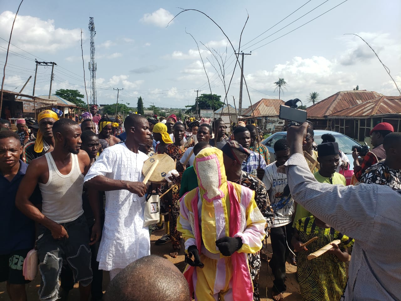 Ayandelu Youths Celebrate LCDA Chairman Wale Raji Anomo with Custom Agemo Masquerade