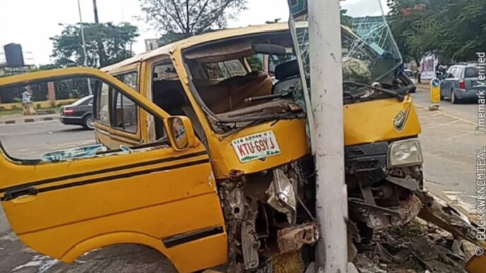 Drunk Driver Crashes Commercial Bus in Alausa, Injures Four Passengers