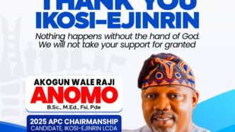 APC Chairmanship Candidate, Wale Raji Anomo Expresses Gratitude Over 2025 Election Nomination