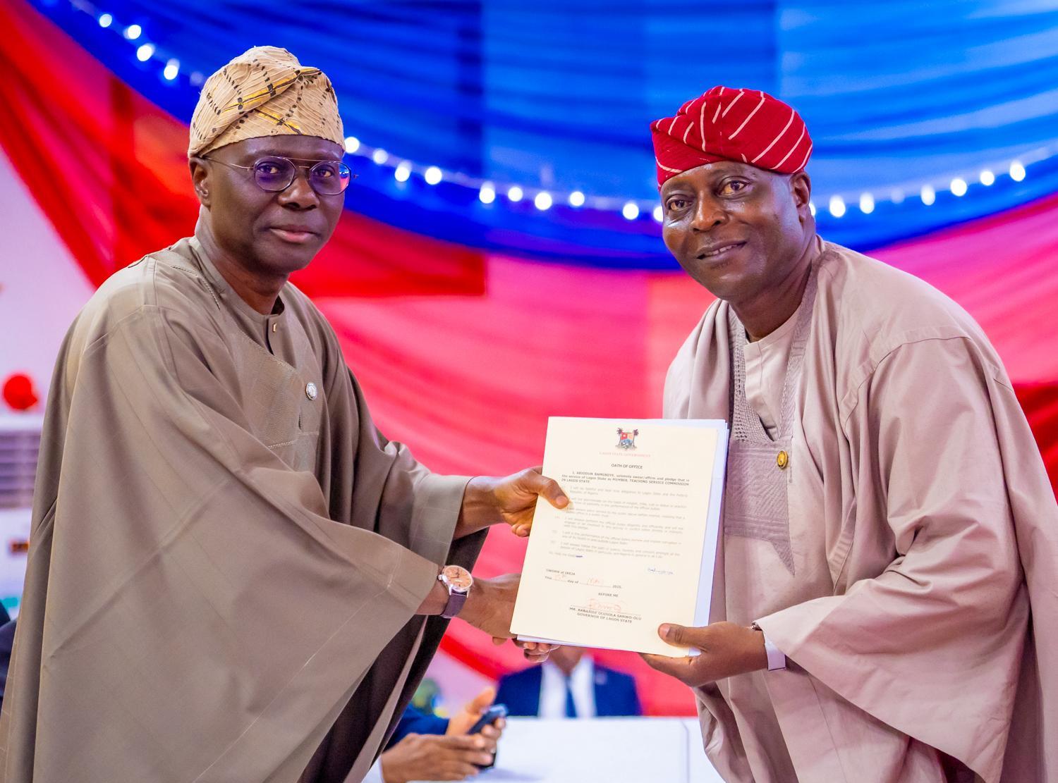 Sanwo-Olu Swears in TESCOM, LASIEC, LASERC Appointees, Charges Them on Integrity