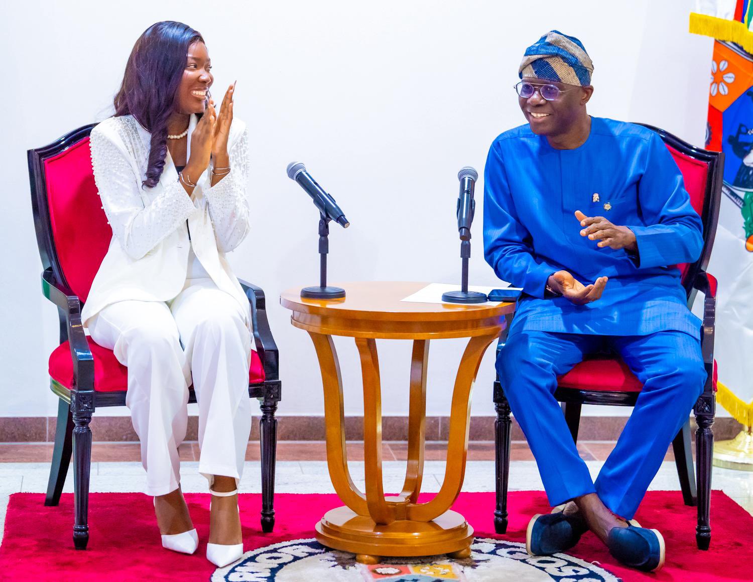 Sanwo-Olu Hosts Guinness World Record Holder, Ayelabola Ololade at Lagos House