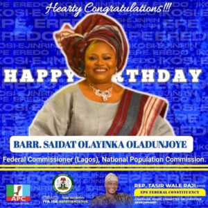 Epe Rep Celebrates Barr. Olayinka Oladunjoye for Her Legacy of Service, Leadership