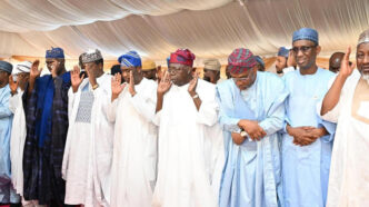 Tinubu, Top Officials Observe Eid-el-Kabir Prayers in Lagos