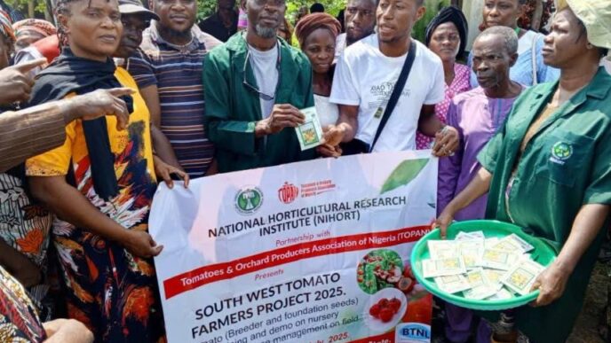 NIHORT, TOPAN Empower 750 Lagos Farmers With Seeds, Training to Boost Tomato Production in South-West