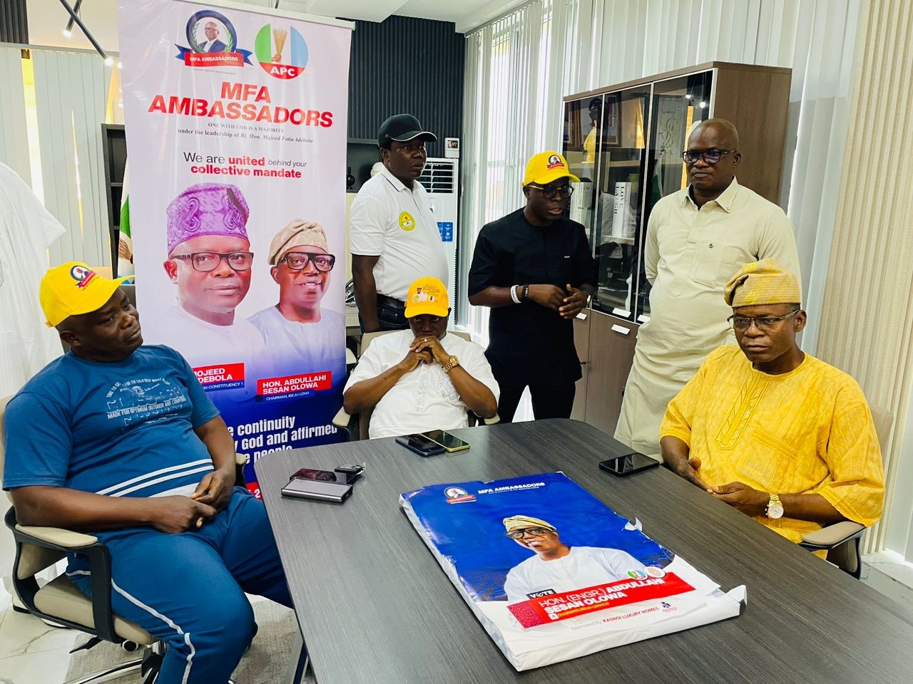 MFA Ambassadors Visit Hon. Olowa, Donate Campaign Materials Ahead Local Government Elections