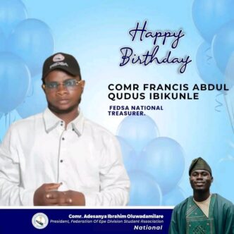 FEDSA National Celebrates Treasurer, Francis Ibikunle Qudus, on His Birthday