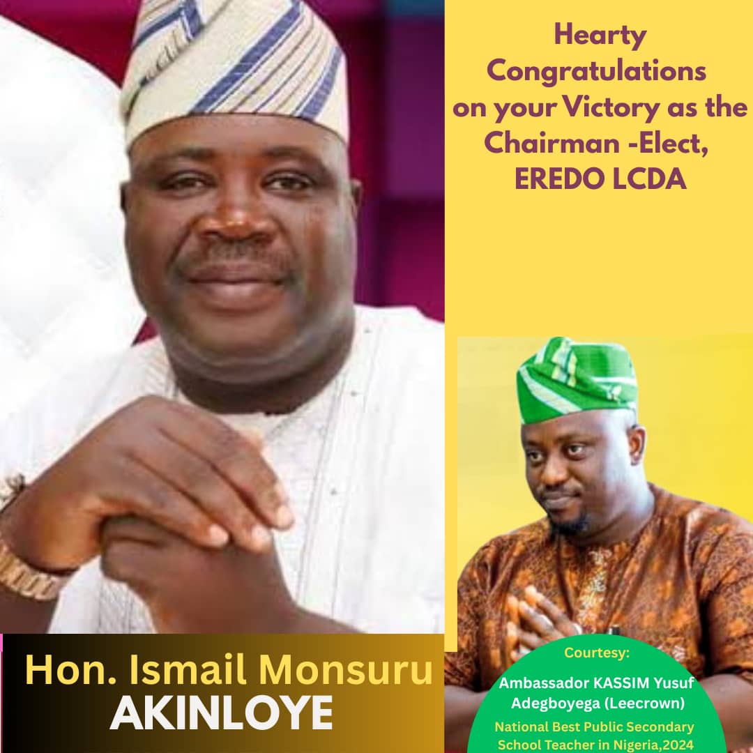 Leecrown Hails Hon. Ismail Monsuru Akinloye’s Re-Election, Calls It a Mandate for Progress