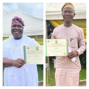 Akinloye, Adesanya Receive Certificates of Return, Promise Effective Service to Eredo LCDA
