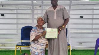 Hon. Surah Animashaun Presents LASIEC Certificate of Return to Oloja of Epe