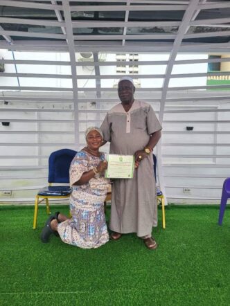 Hon. Surah Animashaun Presents LASIEC Certificate of Return to Oloja of Epe