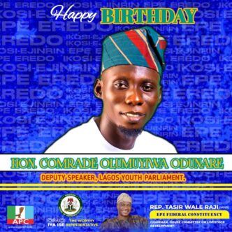 Rep. Wale Raji Celebrates Youth Leader Hon. Olumuyiwa Odunare on His Birthday