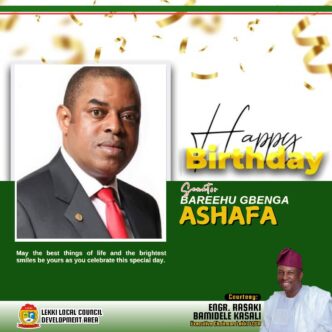 Lekki LCDA Chairman, Engr. Rasaki Kasali, Celebrates Sen. Gbenga Ashafa on His Birthday