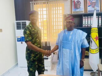 Hon. Olowa Meets New Commanding Officer of 81 Division Base Ordnance Depot, Epe, to Strengthen Security Collaboration