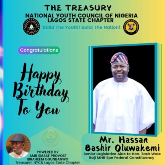 NYCN Lagos Treasurer, Ogunbanwo, Celebrates Legislative Aide Hassan Bashir Oluwakemi on His Birthday