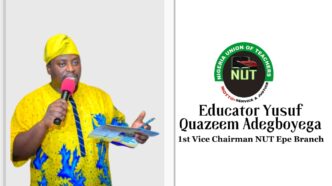 Amb. Ibraheem Ogunbanwo Celebrates Educator Yusuf Quazeem Adegboyega on NUT Elevation