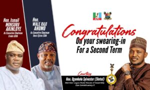 Ogunkelu Hails Eredo, Ikosi-Ejinrin LCDA Chairmen on Swearing-In