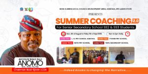 Ikosi-Ejinrin LCDA Launches Free Summer Coaching 2.0 for Senior Students