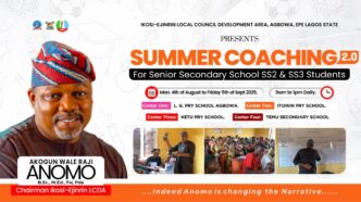 Ikosi-Ejinrin LCDA Launches Free Summer Coaching 2.0 for Senior Students