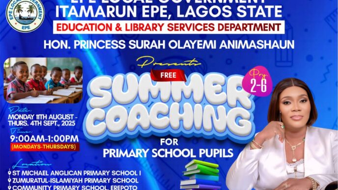 Epe LG Chairman Launches Free Holiday Lessons Across Four Centres for Primary Pupils