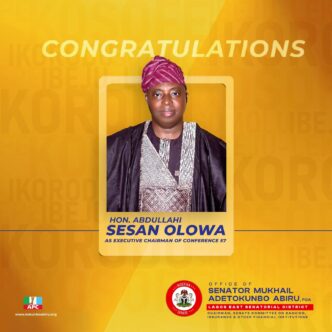 Senator Tokunbo Abiru Commends Hon. Olowa’s Leadership as He Assumes Conference 57 Chairmanship