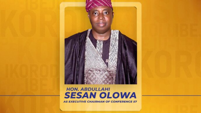 Senator Tokunbo Abiru Commends Hon. Olowa’s Leadership as He Assumes Conference 57 Chairmanship
