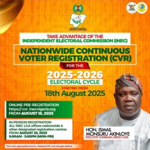 Eredo LCDA Chairman Tasks Residents for Continuous Voter Registration