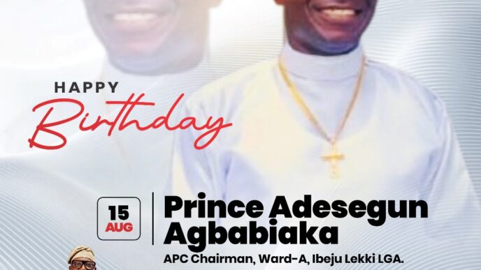 Ibeju-Lekki Council Boss Felicitates APC Ward A Chairman, Hon. Adesegun Agbabiaka, on Birthday