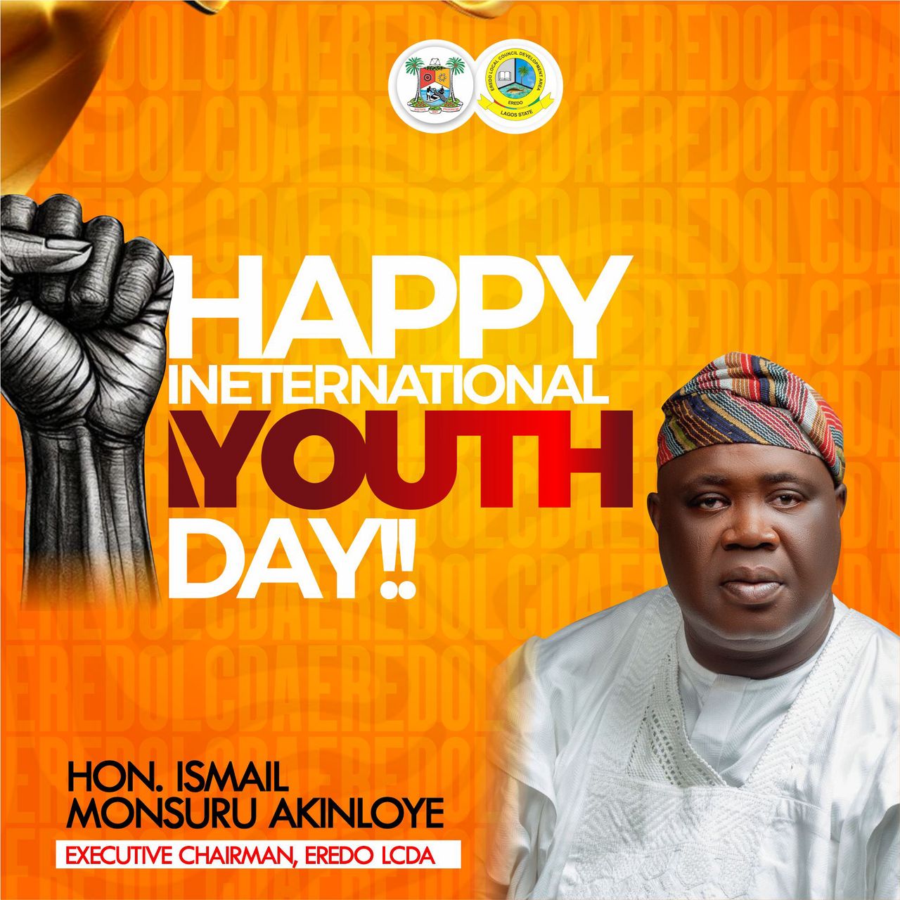 Eredo LCDA Chairman, Hon. Akinloye, Celebrates Youth on International Youth Day