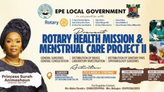 Epe LG, Rotary Launch Free Health Mission, Menstrual Care Initiative