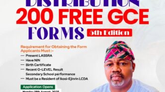 Ikosi-Ejinrin LCDA Empowers Students with Free GCE Forms