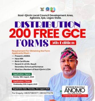 Ikosi-Ejinrin LCDA Empowers Students with Free GCE Forms