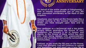 Odogbawojo monarch hails Alara of Ilara on 5th coronation anniversary
