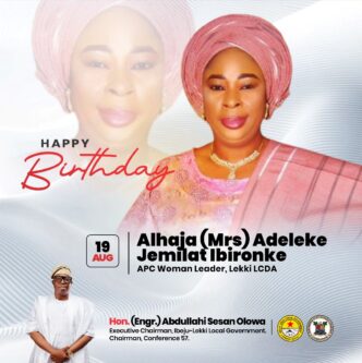 Ibeju-Lekki Chairman Celebrates APC Women Leader, Alhaja Adeleke Jemilat Ibironke, on Birthday