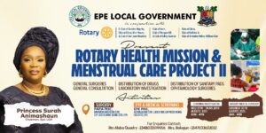 Rotary Health Mission, Menstrual Care Project 2 Kicks Off in Epe