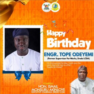 Eredo LCDA Chairman Celebrates Former Works Supervisor, Engr. Tope Odeyemi, on Birthday