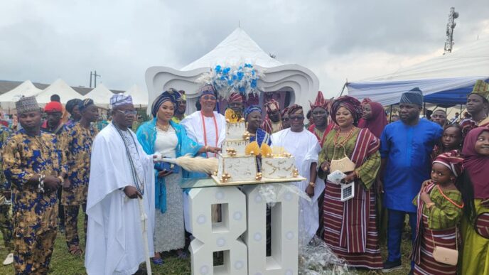 on. Olowa Leads Tributes for Alhaja Rafiat Sanni at 80th Birthday, Turbaning