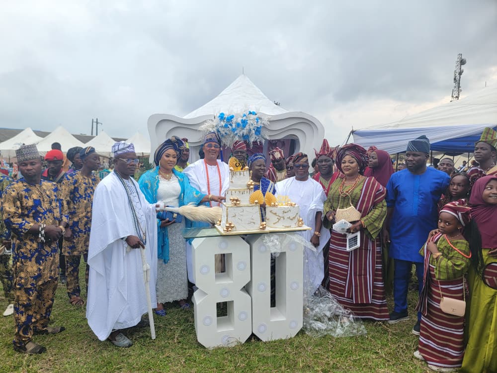 on. Olowa Leads Tributes for Alhaja Rafiat Sanni at 80th Birthday, Turbaning
