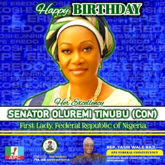 Rep. Wale Raji Celebrates First Lady, Senator Oluremi Tinubu, on Birthday