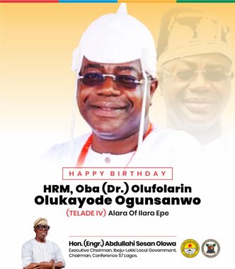 Ibeju-Lekki Chairman Felicitates Alara of Ilara, Oba Olufolarin Ogunsanwo, on Birthday