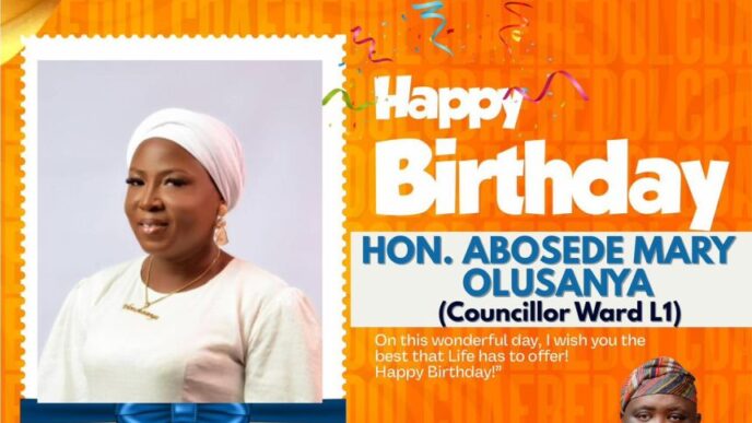 Eredo LCDA Chairman Felicitates Councillor Abosede Olusanya on Her Birthday