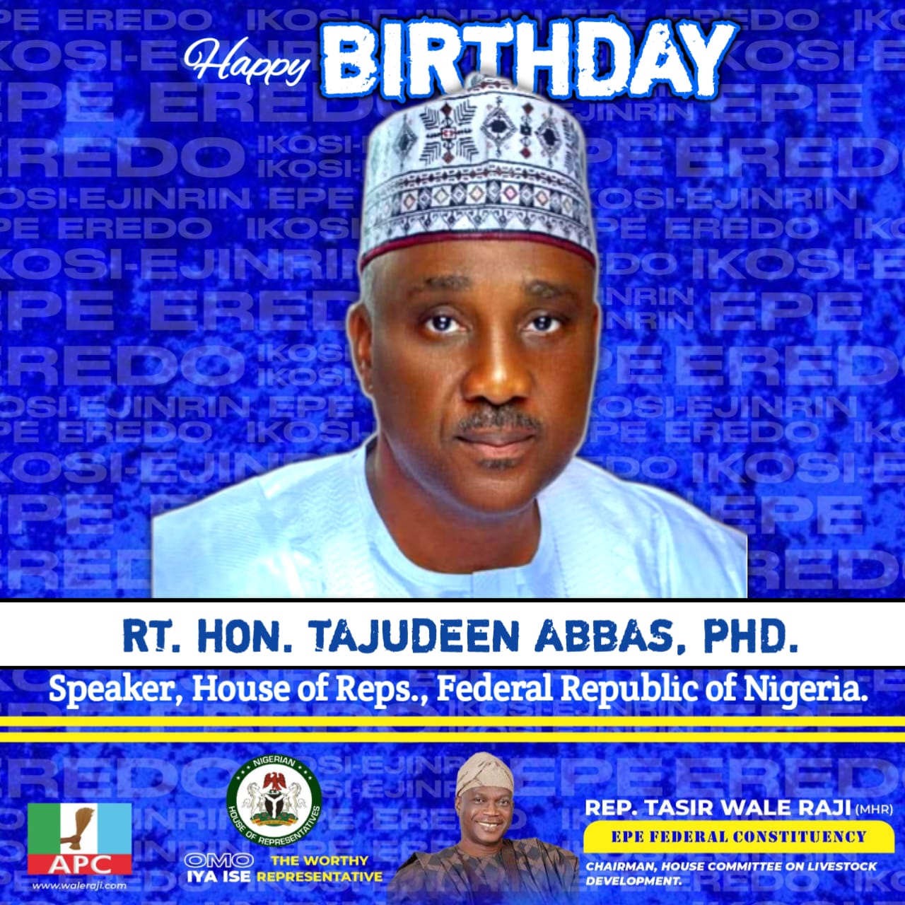 Rep. Wale Raji Celebrates Speaker Tajudeen Abbas at 60, Describes Him as a Visionary Leader, Brother-in-Service