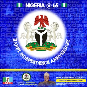 Nigeria at 65: Rep. Wale Raji Calls for Patriotism, Unity, Renewed Hope