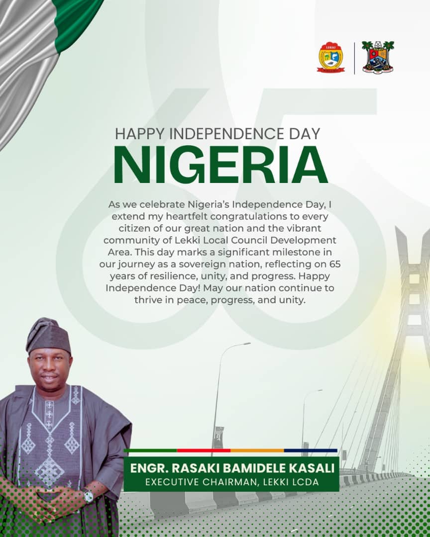 Lekki LCDA Chairman Celebrates Nigeria at 65, Calls for Unity, Renewed Commitment