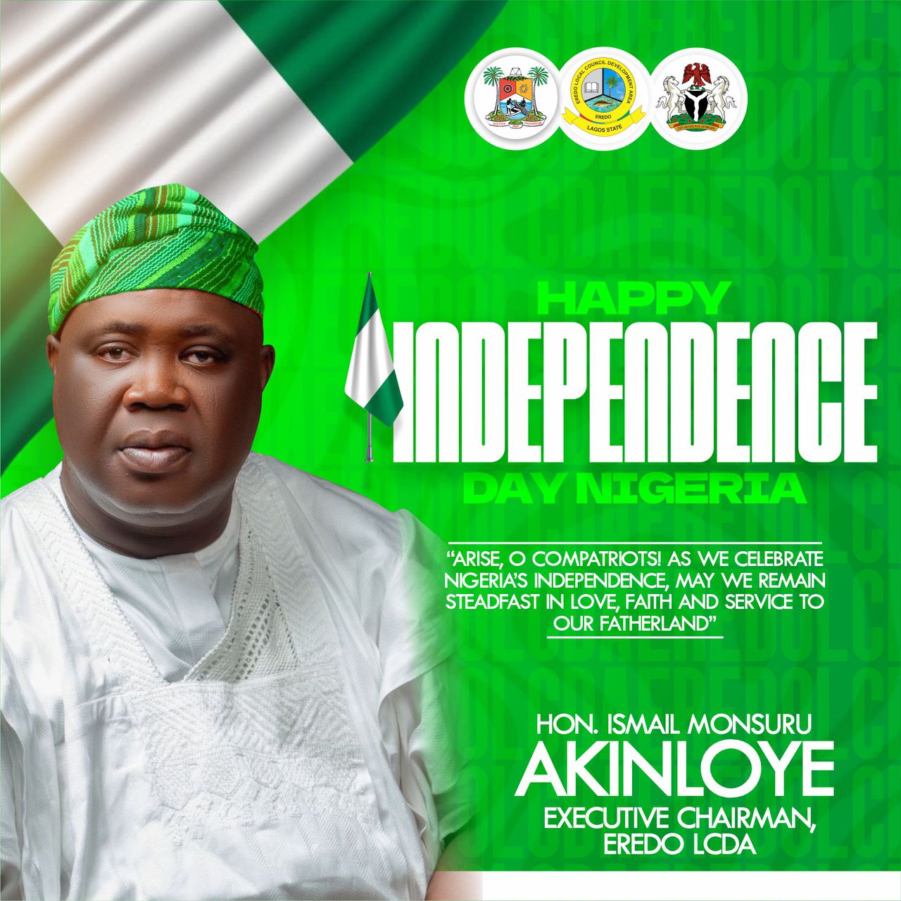 Eredo LCDA Chairman Urges Nigerians to Uphold Unity