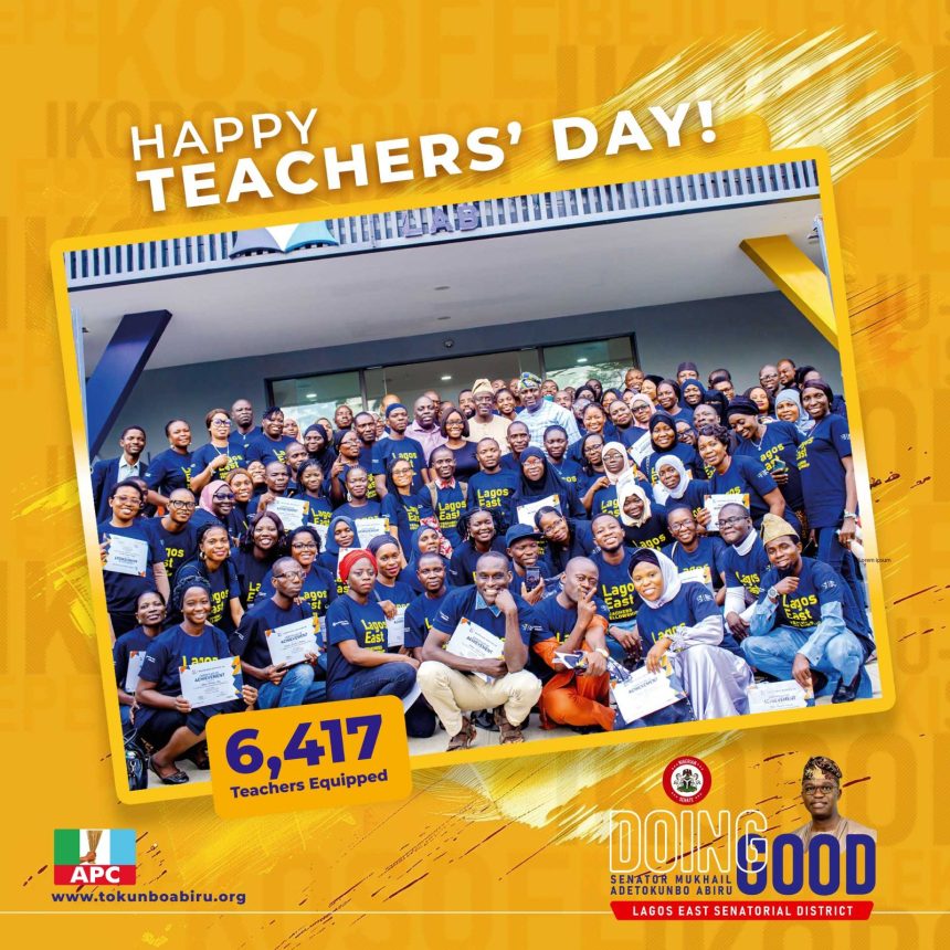 Abiru Salutes Teachers, Showcases Investments in Training, Digital Learning in Lagos East