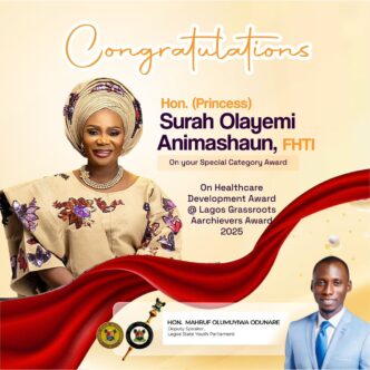 Healthcare Leadership Earns Princess Surah Animashaun Top Honour at Lagos Awards