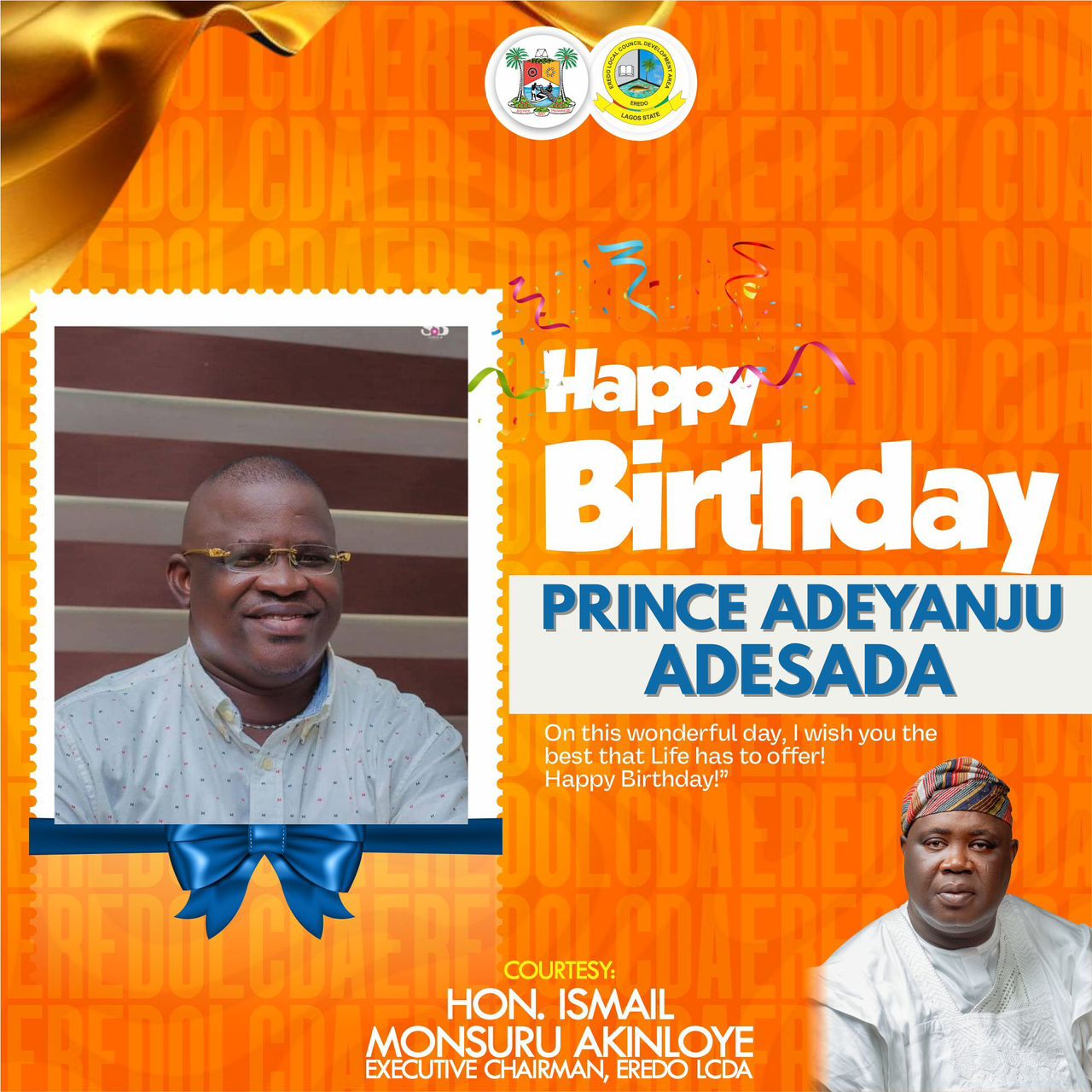 Eredo LCDA Chairman Celebrates Prince Adeyanju Adesada on His Birthday