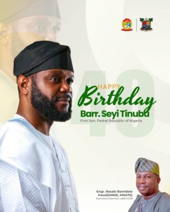 Lekki LCDA Chairman, Engr. Rasaki Bamidele Kasali, Felicitates Mr. Seyi Tinubu on 40th Birthday